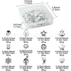 60Pcs 12 Style Tibetan Style Alloy European Beads&nbsp;TIBEB-FS0001-05