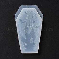Diy 棺形 3 コンパートメント収納ボックス シリコン金型キット  1個の箱型を含む  蓋型4個。  レジン型  ハロウィンモチーフ  ホワイト  120~130x71~74x11~23mm&nbsp;DIY-E044-01