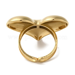 Ion Plating(IP) 304 Stainless Steel Heart Open Cuff Rings for Women&nbsp;RJEW-Z053-06G