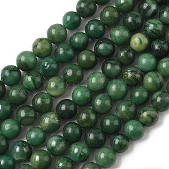 天然西アフリカンジェイドラウンドビーズ連売り  6mm  穴：1mm  約62個/連  14.9インチ&nbsp;G-P075-03-6mm