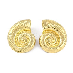 女性用304ステンレススチールスタッドピアス  巻き貝  ゴールドカラー  47x38mm&nbsp;STAS-Z111-11G
