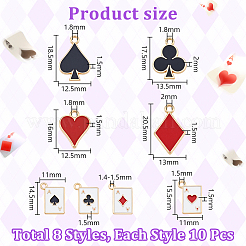 80Pcs 8 Styles Alloy Pendants&nbsp;ENAM-NB0002-25