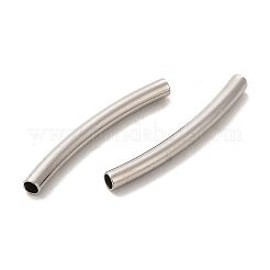 変色しない304ステンレススチールチューブビーズ  カーブチューブ  ステンレス鋼色  20x2mm  穴：1.2mm&nbsp;STAS-M308-01G