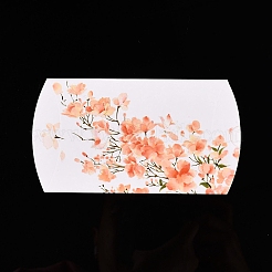紙枕ボックス  ギフトキャンディー梱包箱  花柄＆愛を込めて手作りの言葉  ホワイト  箱：12.5x7.6x1.9センチメートル  展開：14.5x7.9x0.1cm&nbsp;CON-L020-12A