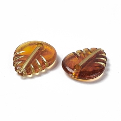 アクリルビーズ  ゴールドライン入り  葉  ペルー  19.5x14.5x4mm  穴：2.2mm&nbsp;X1-OACR-H019-06