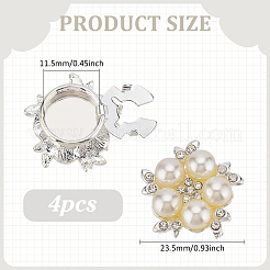 4Pcs Alloy Imitation Pearl Cufflinks&nbsp;BUTT-ME0001-03