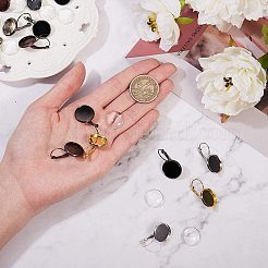 DIYピアス作りセット  真鍮のレバーバックのイヤリングのセッティングおよび透明なガラスカボション付き  ミックスカラー  140x108x30mm  96個/箱&nbsp;DIY-PH0024-37