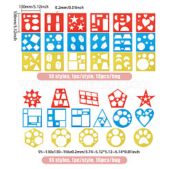 34Pcs 34 Styles Geometric PET Hollow Out Drawing Painting Stencils&nbsp;DIY-GL0005-59