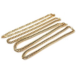 304ステンレススチールチェーンネックレス  カニカン付き  ゴールドカラー  21.6インチ〜24.4インチ（55cm〜62cm）x10~12mm&nbsp;NJEW-N0038-04