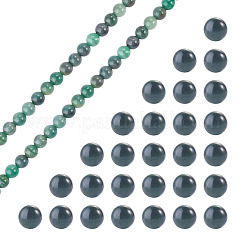 1連売り天然アフリカンジェイドビーズ連売り  ラウンド  4.5mm  穴：0.7mm  約92個/連  14.96インチ（38cm）&nbsp;G-TA0003-50D