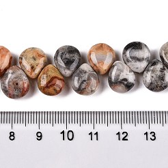 天然石クレイジーアゲートビーズ連売り  ティアドロップ  トップ掘削  12~12.5x10~11x5~5.5mm  穴：1~1.2mm  約33個/連  8.86~10.2''（22.5~25.5センチメートル）&nbsp;G-T138-128