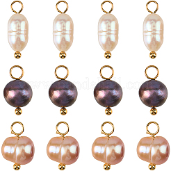 30Pcs 3 Styles Natural Cultured Freshwater Pearl Rice Potato Charms&nbsp;PALLOY-SC00020