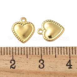 304ステンレススチールチェーンエクステンダードロップ  ハートチャーム  18KGP本金メッキ  9.5x8x0.8mm  穴：1.2mm&nbsp;STAS-Z118-01G
