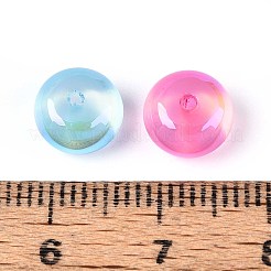 Uvメッキ樹脂ビーズ  模造キャットアイビーズ  虹色の  ロンデル  ミックスカラー  8x5.5mm  穴：1.2~1.4mm&nbsp;RESI-ZX018-17