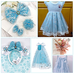 Polyester Snowflake Mesh Fabric&nbsp;DIY-WH0032-48