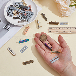 24Pcs 6 Colors Rectangle Alloy Handmade Label Tags&nbsp;FIND-GF0009-16