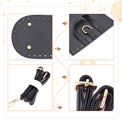 DIYバッグセット  puレザーバッグ素材を含む  ブラック  297x397x1mm&nbsp;DIY-WH0504-375