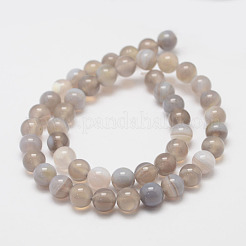 Natural Striped Agate/Banded Agate Bead Strands&nbsp;G-K155-D-8mm-02