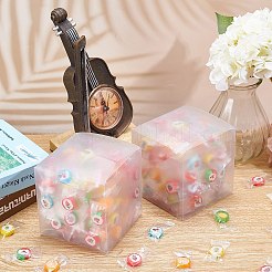 つや消しPVC長方形の好意ボックスキャンディートリートギフトボックス  結婚披露宴のベビーシャワーの荷箱のため  ホワイト  11x11x11cm&nbsp;CON-BC0006-38