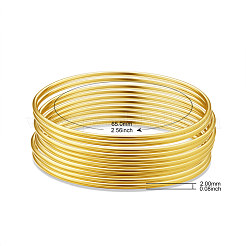 真鍮製の仏教用バングルセット  24KGP本金メッキ  内径：2-1/2インチ（6.5cm）  10個/セット&nbsp;JB639A