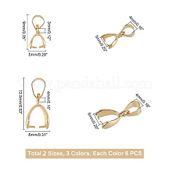 Real Plated Brass Pendant Pinch Bails&nbsp;KK-PH0004-56-NF