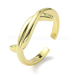 Rack Plating Brass Knot Open Cuff Ring&nbsp;RJEW-K243-02G