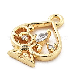 Brass Micro Pave Cubic Zirconia Pendants&nbsp;KK-H511-01G-01