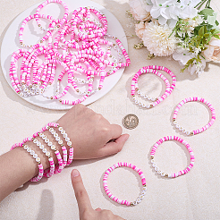 32Pcs Handmade Polymer Clay & Acrylic Bead Bracelets&nbsp;BJEW-PH02015