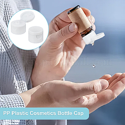 PPプラスチック化粧品ボトルキャップ  コラム  ホワイト  2.35x1.9cm&nbsp;KY-WH0046-196A-01