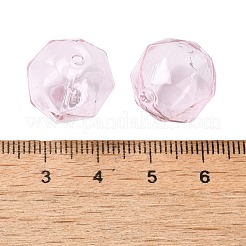 透明ガラスビーズ  多面カット  ラウンド  パールピンク  16x15.5x17mm  穴：1.6mm&nbsp;GLAA-A041-01B-05