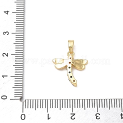 真鍮マイクロペーブカラフルな立方ジルコニアペンダント  トンボのチャーム  ゴールドカラー  15.5x15x3mm  穴：4.5x3mm&nbsp;X-CU-CBA5CBE-02G