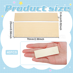 40枚の自己粘着201ステンレススチールタイプ名刺  長方形  ゴールドカラー  76x25x0.4mm&nbsp;AJEW-UN0002-67G
