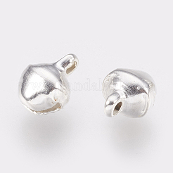 アイアン製ベルチャーム  クリスマスデコレーションのための素晴らしい  銀  8x6mm  穴：1mm&nbsp;IFIN-G048-S