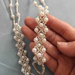 Rhombus Plastic Pearl with Glass Seed Beaded Stretch Toe Ring Anklets for Women&nbsp;FS-WGADC6C-01