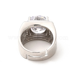 Clear Cubic Zirconia Adjustable Ring&nbsp;RJEW-C050-09P