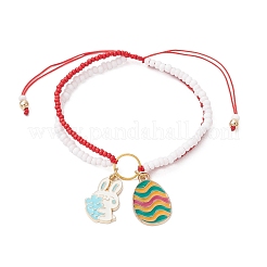 Easter Glass Seed Beads Braided Bead Bracelets&nbsp;BJEW-MZ00150-01