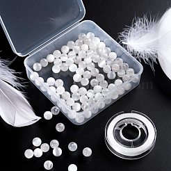 100Pcs 8mm Natural Selenite Beads&nbsp;DIY-LS0002-17