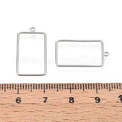真鍮チャーム  長方形  ニッケルフリー  プラチナメッキ  21x12x1mm  穴：0.5mm&nbsp;KK-S345-055P