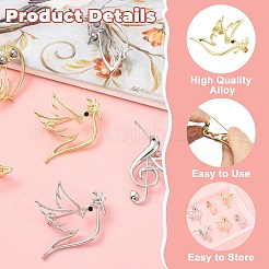 6Pcs 6 Styles Alloy Lapel Pins for Clothes&nbsp;JEWB-CJ0003-42