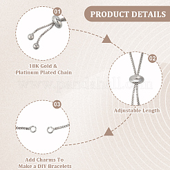 10Pcs 2 Colors Rack Plating Brass Chain Bracelet Making&nbsp;KK-BBC0021-96