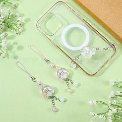 3 個 3 色のアクリルペンダント装飾  合金チェーンを有する  ムーン  ミックスカラー  144mm  1pc /カラー&nbsp;MOBA-SZ0001-10