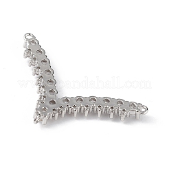 Rack Plating Brass Micro Pave Clear Cubic Zirconia Chandelier Component Link&nbsp;KK-C019-25P
