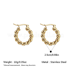 Twisted 304 Stainless Steel Round Hoop Earrings for Women&nbsp;TF0493-1