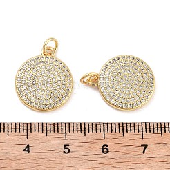 Rack Plating Brass Micro Pave Clear Cubic Zirconia Pendants&nbsp;KK-Z064-19G