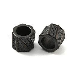 イオンプレーティング（IP）304ステンレスビーズ  大穴ビーズ  コラム  ブラック  11.5x10mm  穴：7.5mm&nbsp;STAS-O101-10B