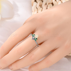 Glowworm Brass & Rhinestone & Luminous Stone Finger Rings for Women&nbsp;FS-WG997BF-01