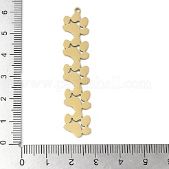 304ステンレスペンダント  連続猫爪チャーム  足跡  59.5x11.5x1.5mm  穴：1.6mm&nbsp;STAS-E501-01G-05