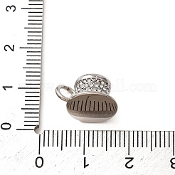 304ステンレススチールラインストーンペンダント  ティーカップチャーム  ステンレス鋼色  12x11.5x7mm  穴：4mm&nbsp;RB-CBA1537-02P