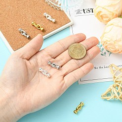 6個 3色 亜鉛合金 マイクロパヴェ クリアキュービックジルコニア フォールドオーバークラスプ  ミックスカラー  20.5mm  2個/カラー&nbsp;FIND-CJ0005-11