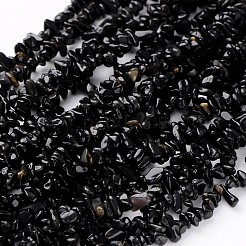 天然のオブシディアンビーズ連売り  チップ  5~10mm  穴：0.8mm  31.5インチ&nbsp;F079
